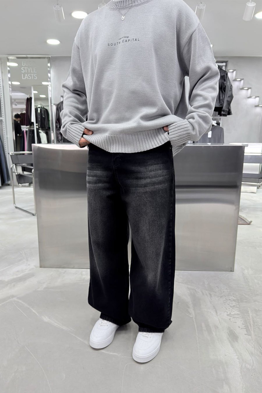 Siyah Soft Degrade Premium Süper Baggy Pantolon