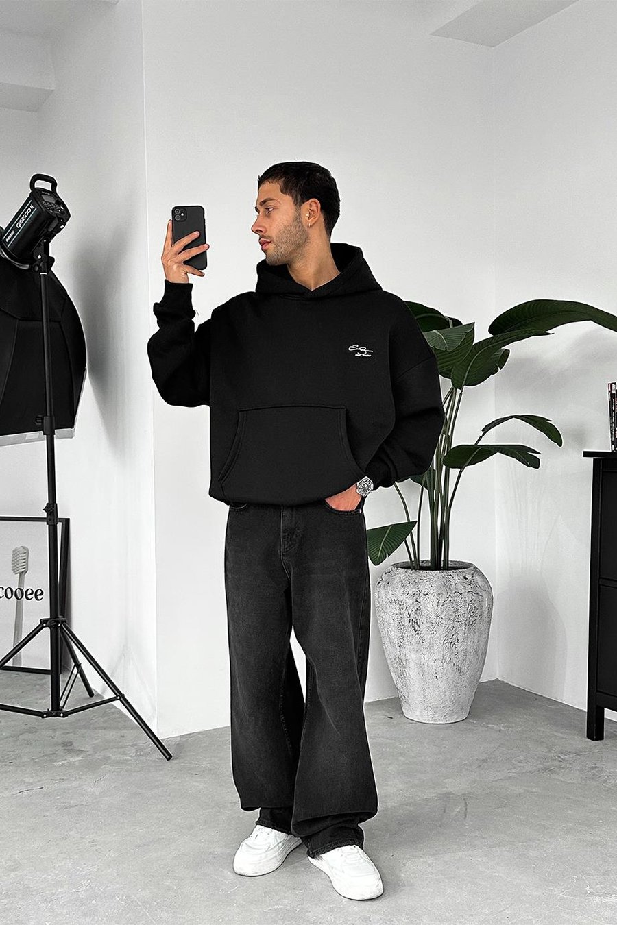 Siyah Solio Oversize Sweatshirt