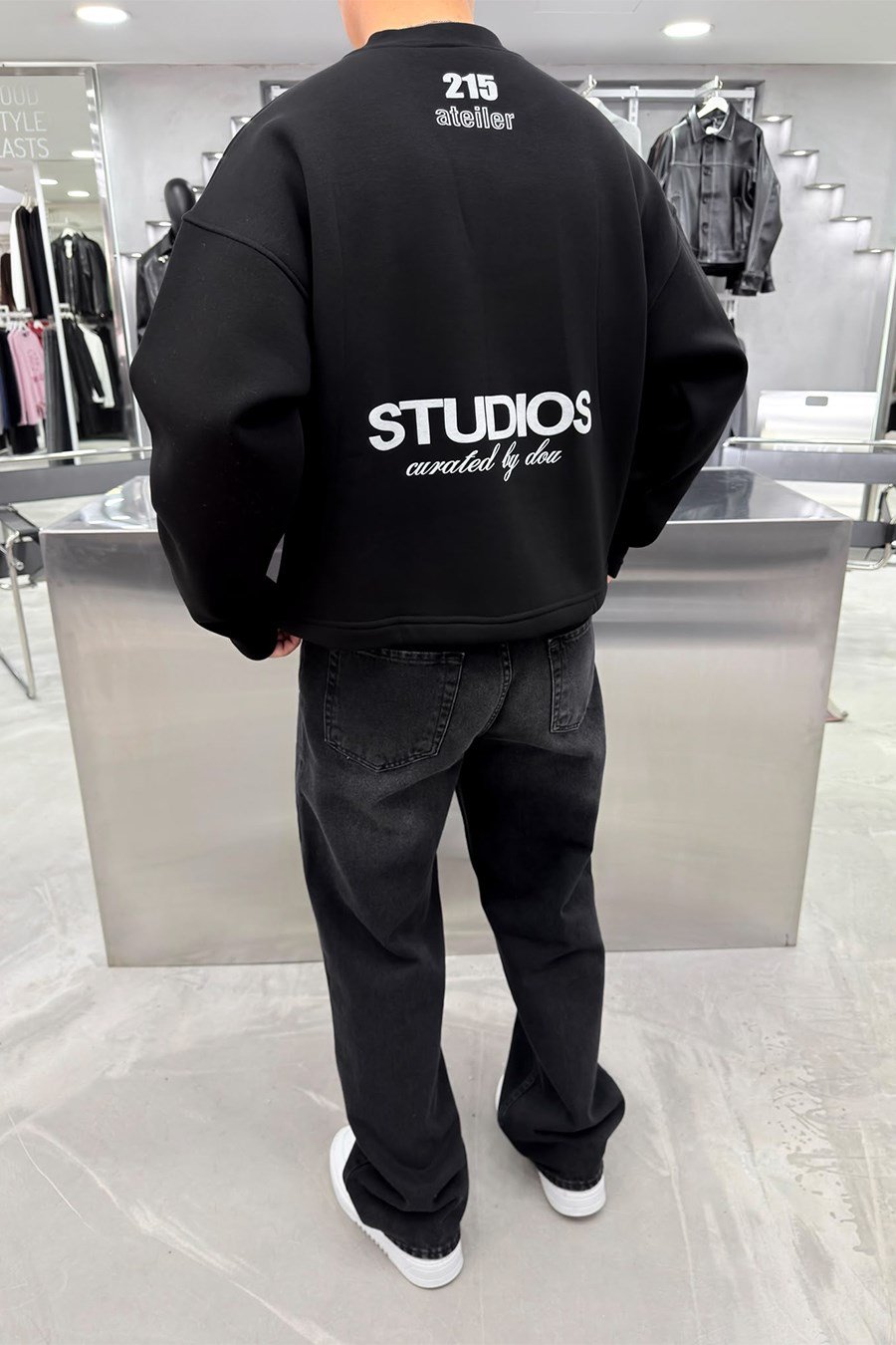 Siyah Studios Baskılı Boxy Fit Sweatshirt