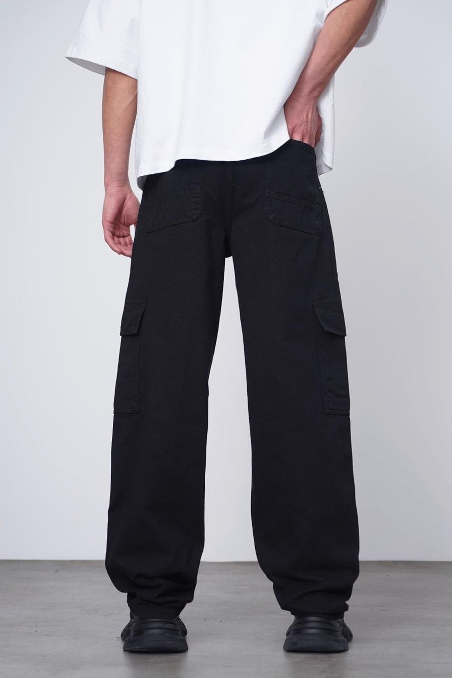 SİYAH Tasarım Kargo Cepli 01A DL Baggy Pantolon