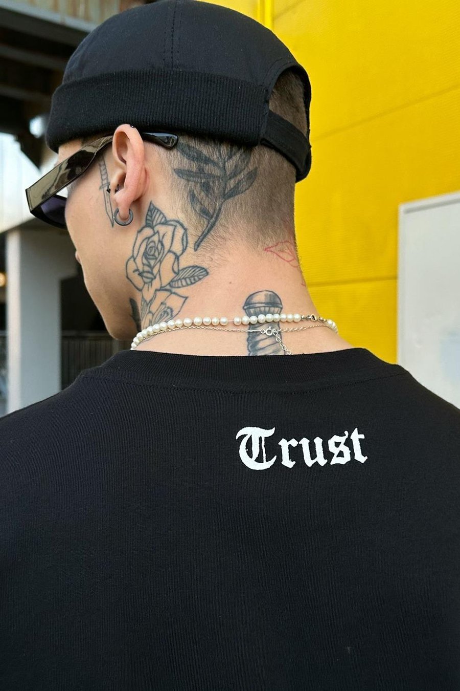 SİYAH Trust Need Premium Oversize Tişört