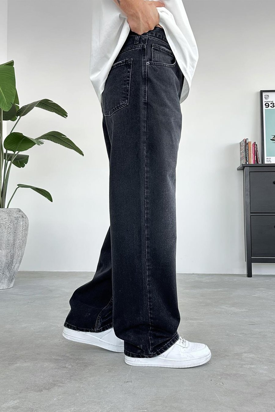 Soft Füme Basic Old School Baggy Pantolon
