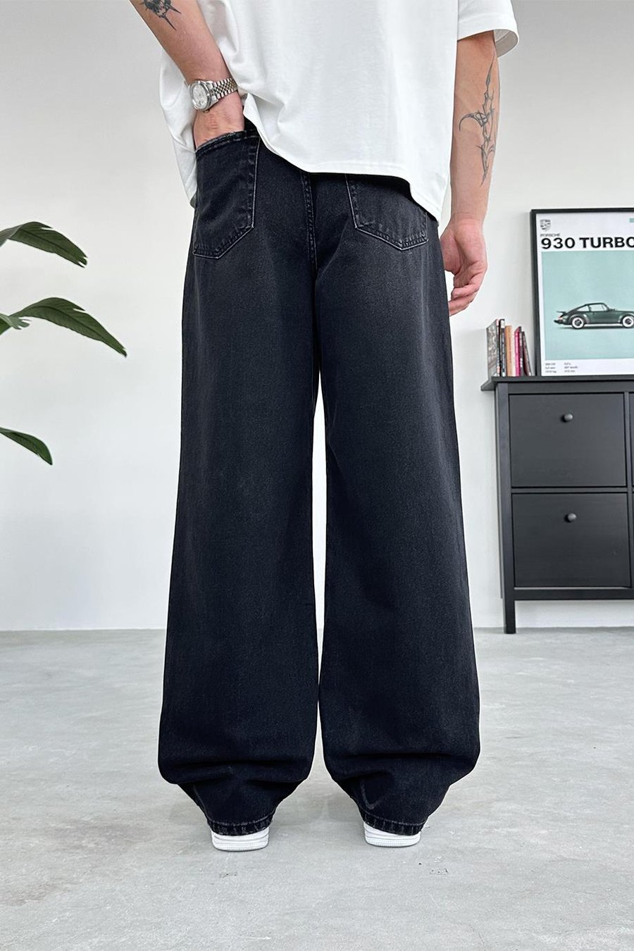 Soft Füme Basic Old School Baggy Pantolon