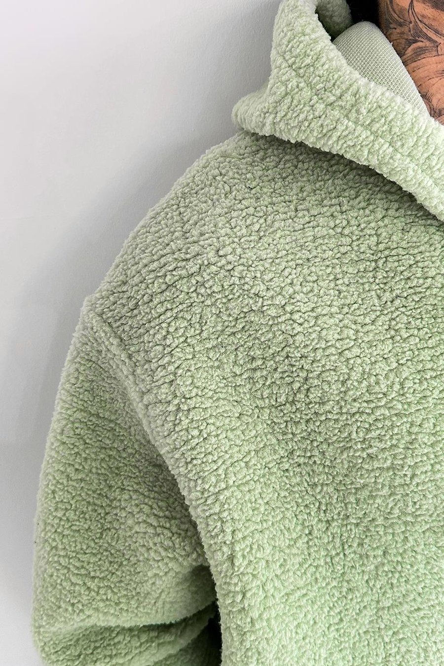 Su Yeşili Oversize Peluş Sweatshirt