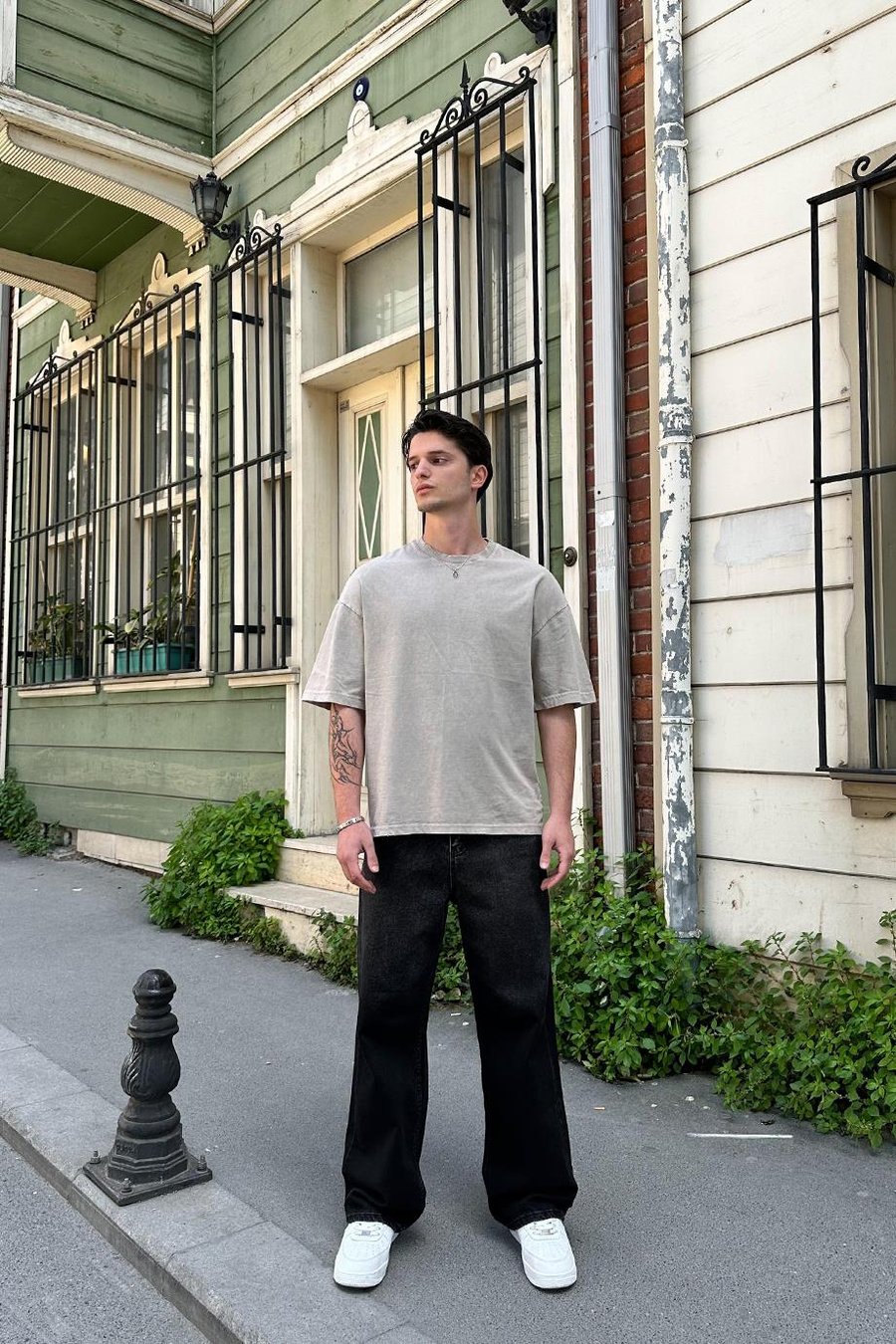 TAŞ Acid Wash Basic 1Z EE Oversize Tişört