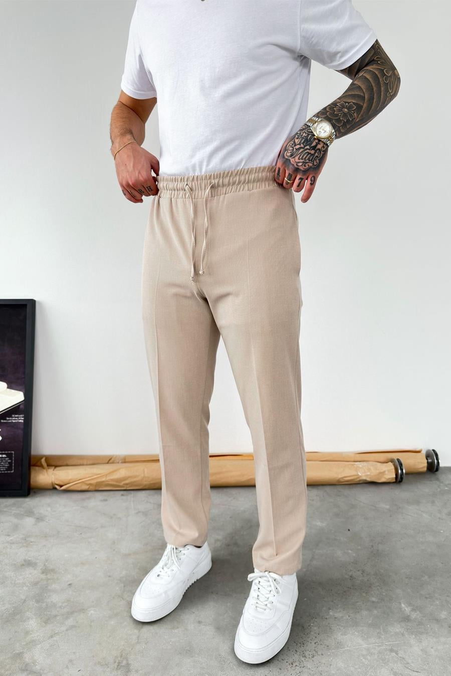 Taş Basic Beli Lastikli Regular Kumaş Pantolon