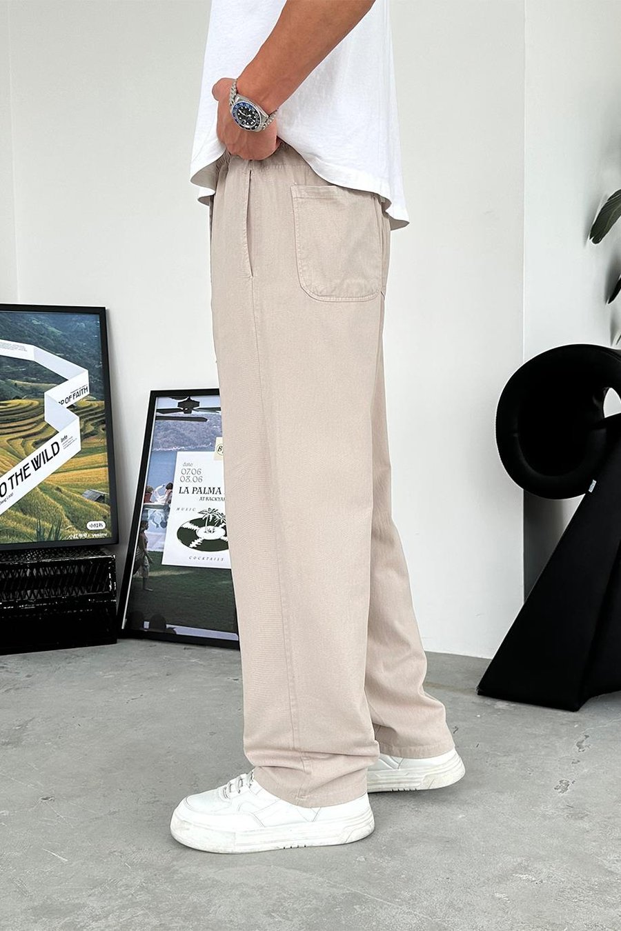 Taş Basic Gabardin Beli Lastikli Pantolon