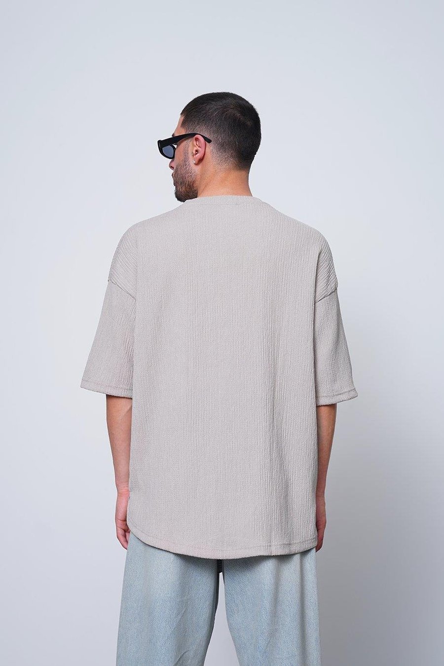 TAŞ Fitilli Basic Yırtmaç Detay O7 MH Oversize Tişört