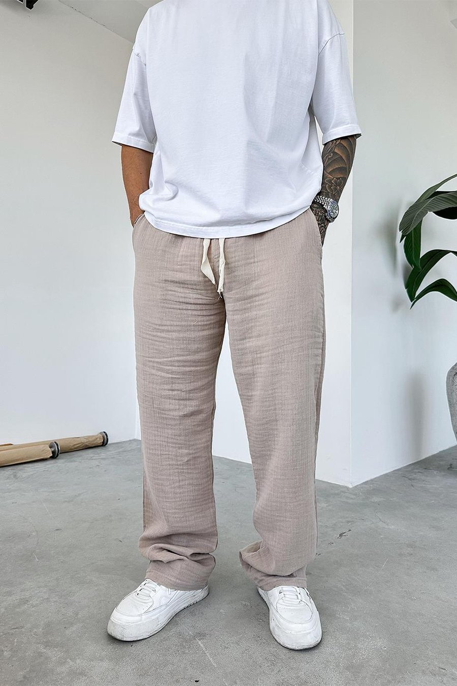 Taş Müslin Kumaş Premium Baggy Pantolon