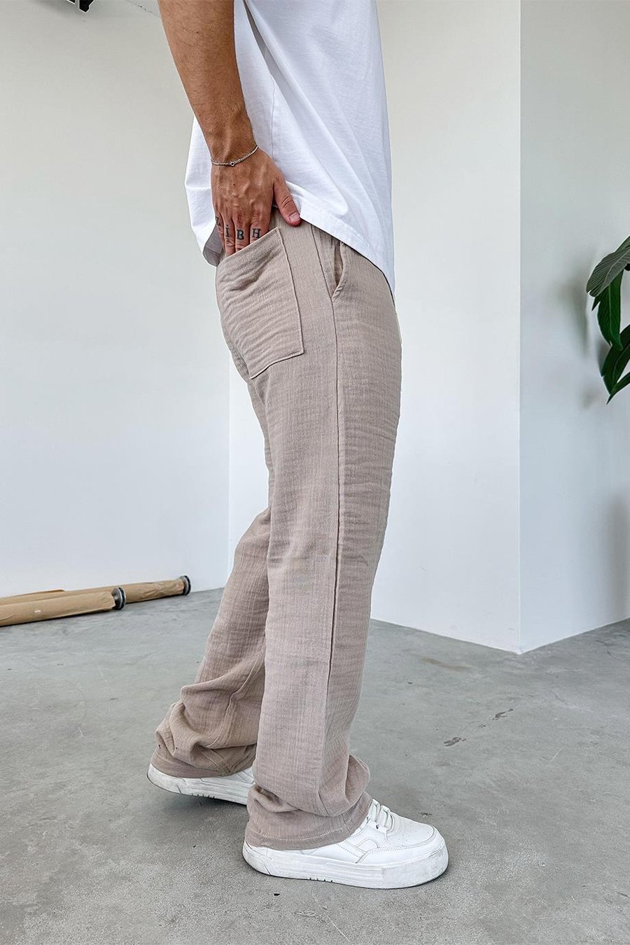 Taş Müslin Kumaş Premium Baggy Pantolon