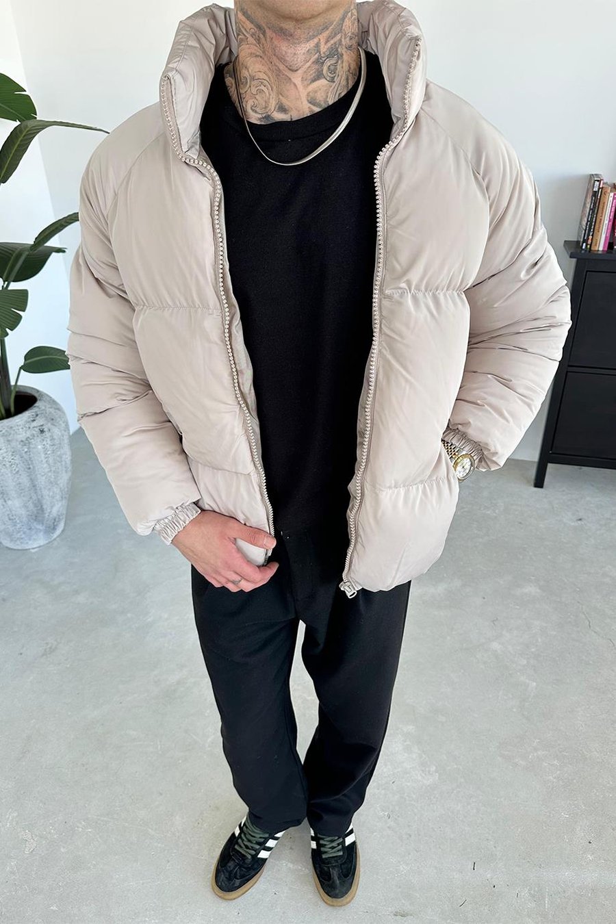 Taş Oversize Puffer Şişme Mont