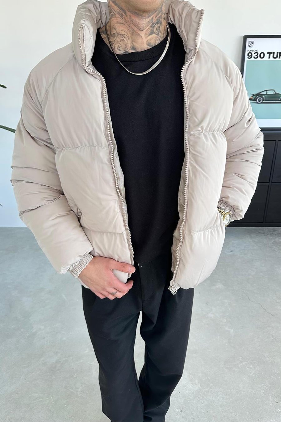 Taş Oversize Puffer Şişme Mont