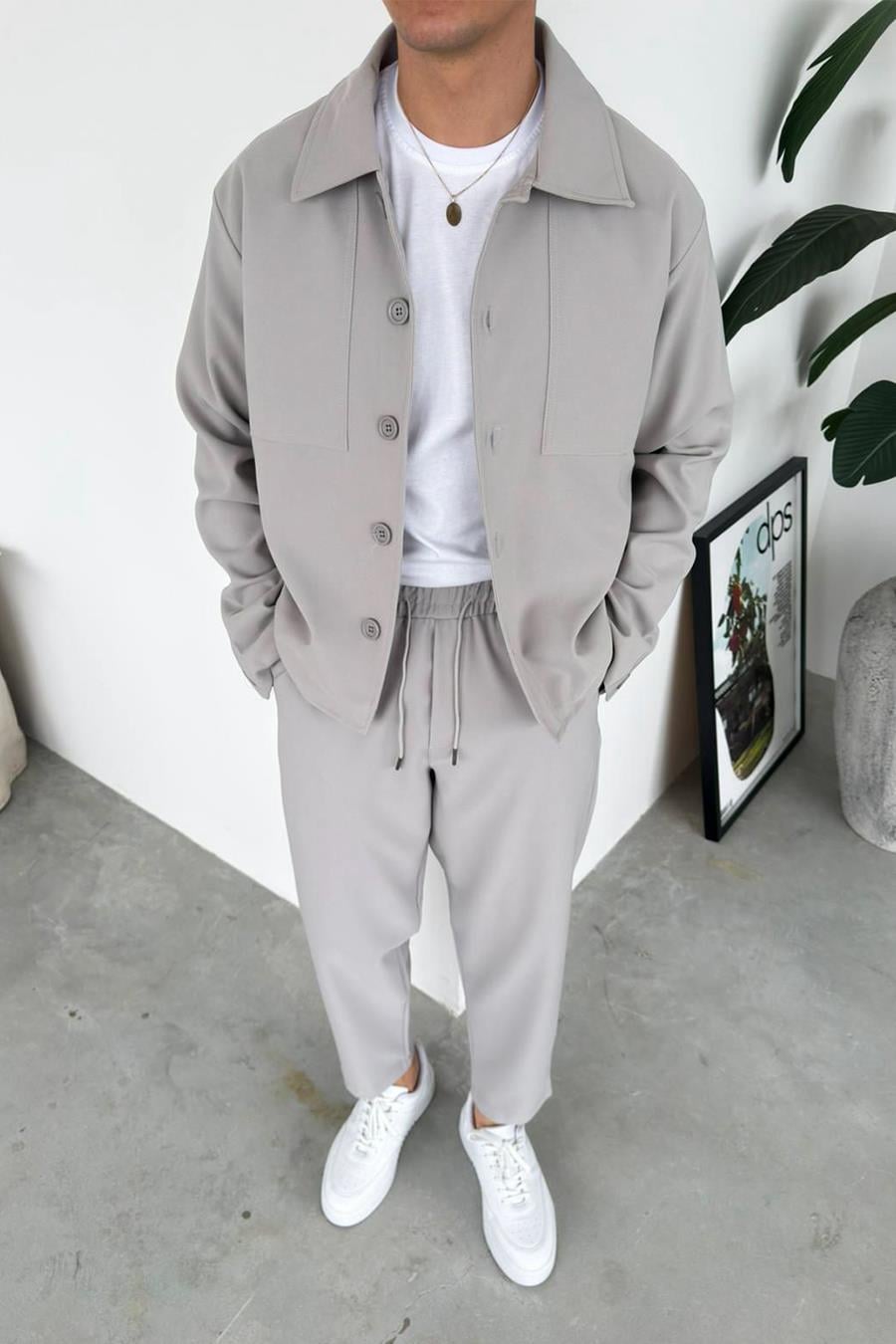 Taş Patch Detaylı Relaxed Fit Boxy Ceket