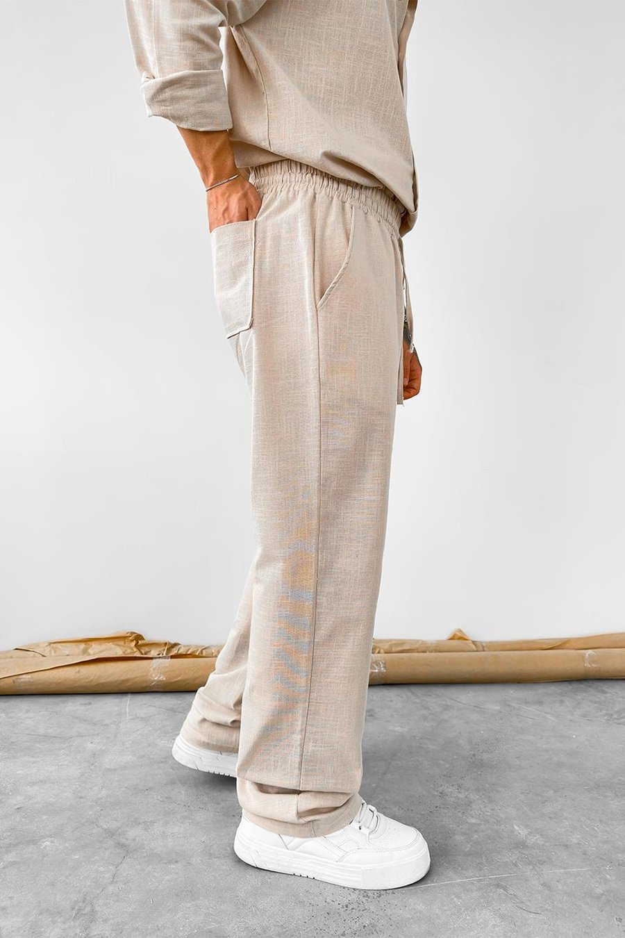Taş Premium Keten Basic Baggy Pantolon