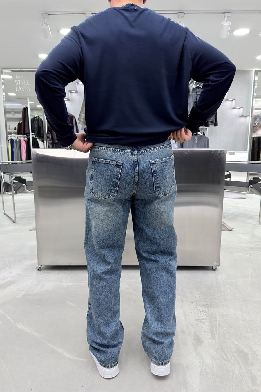 Vintage Mavi Soft Degrade Premium Baggy Pantolon