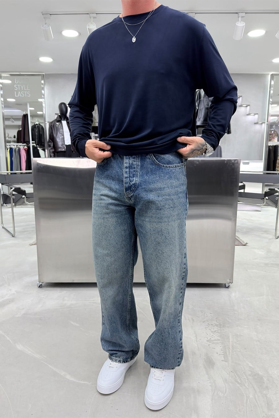 Vintage Mavi Soft Degrade Premium Baggy Pantolon