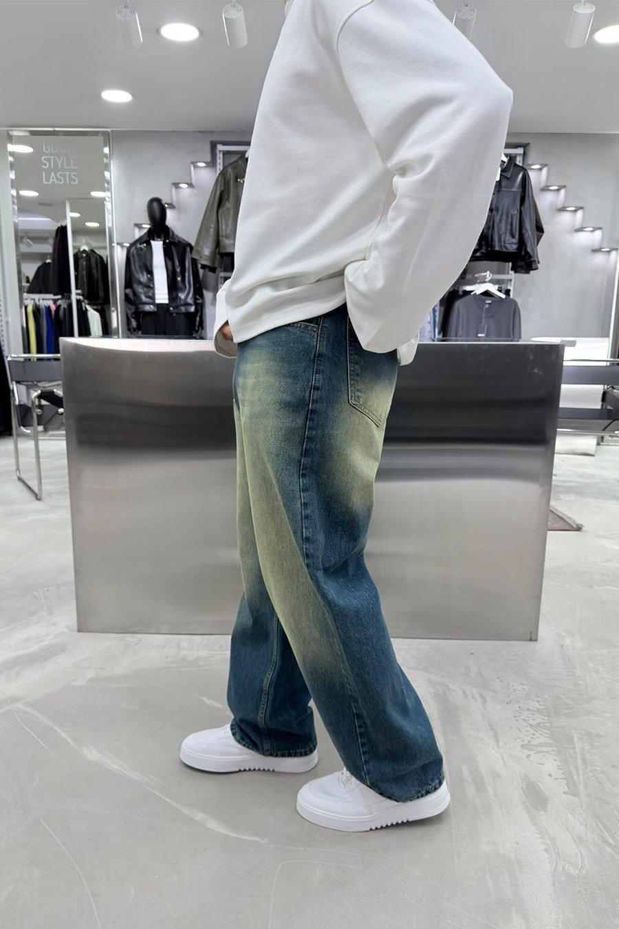 Vintage Mavi Soft Degrade Premium Süper Baggy Pantolon