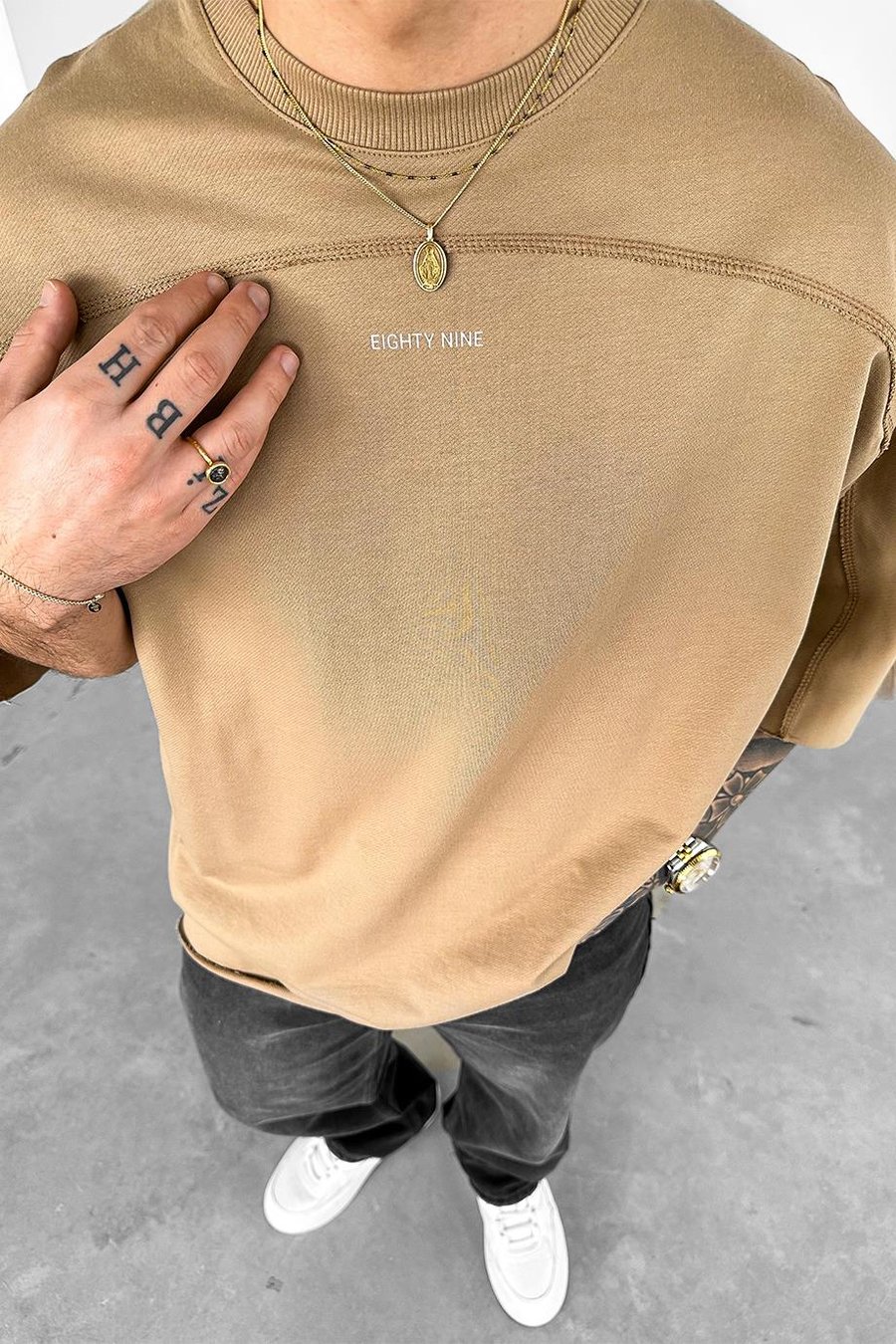 Vizon Eighty Nine Dikiş Detay Oversize Tişört