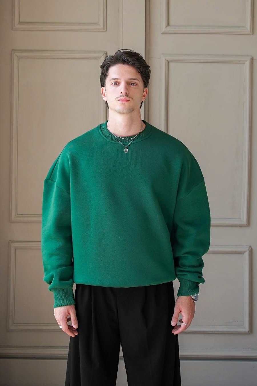 Yeşil Cozy Basic Oversize Sweat