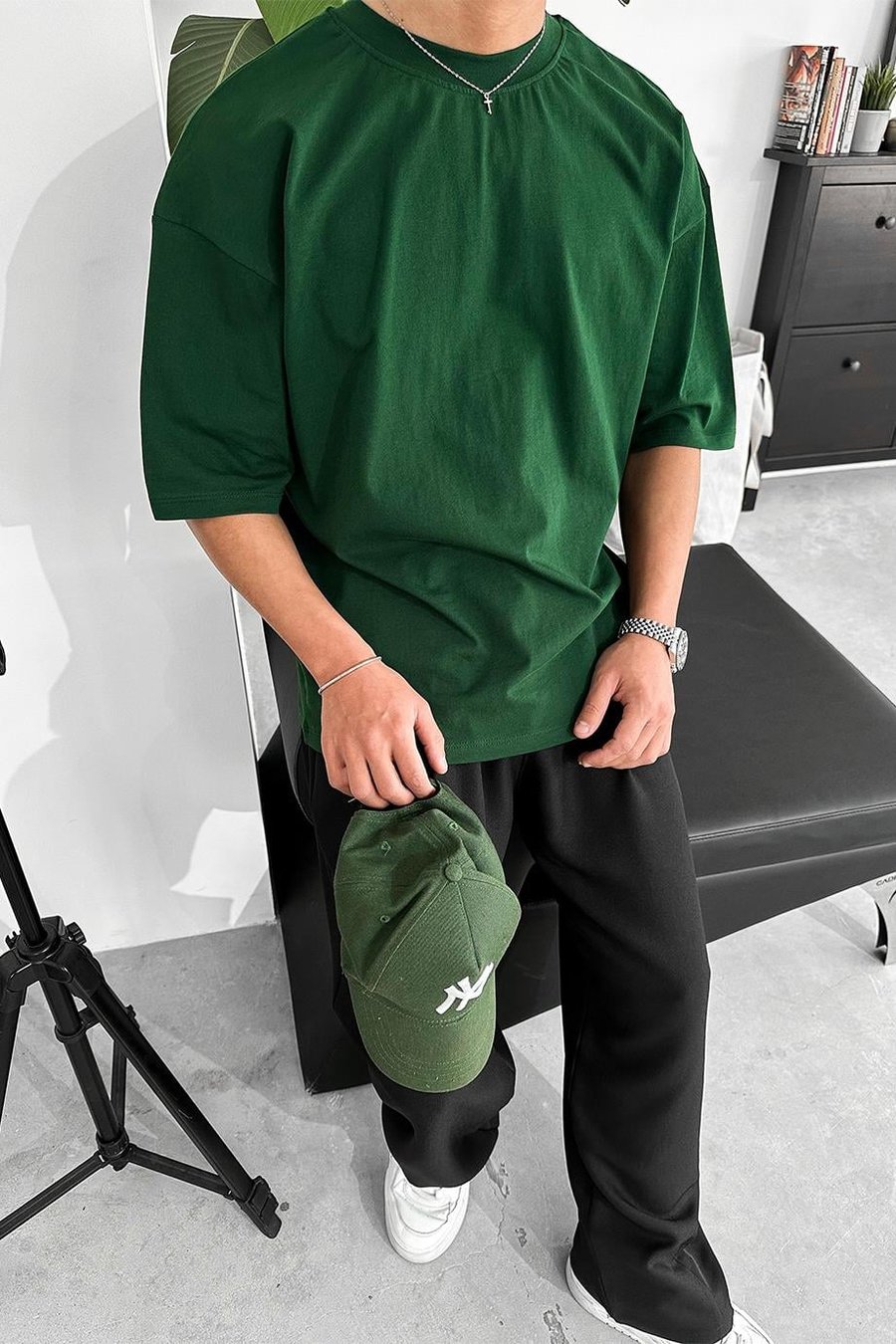 Yeşil Cozy Basic Soft Oversize Tişört