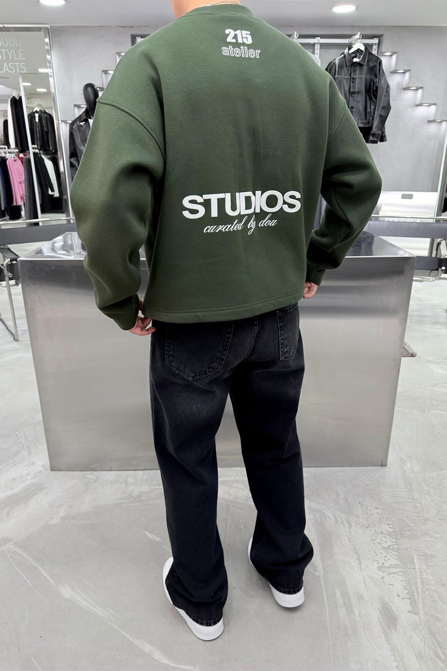 Yeşil Studios Baskılı Boxy Fit Sweatshirt