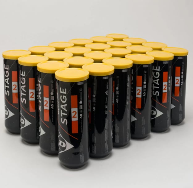 DunlopDunlop Stage 2 Turuncu Noktalı Tenis Topu 72'li Koli (24x3'lü Tüp)