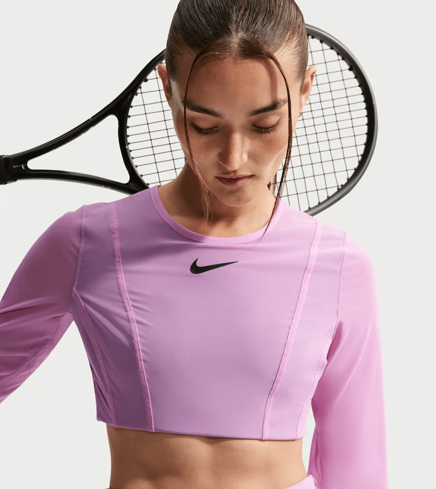 NikeNikeCourt Slam Uzun Kollu Crop Kadın Tenis Üstü