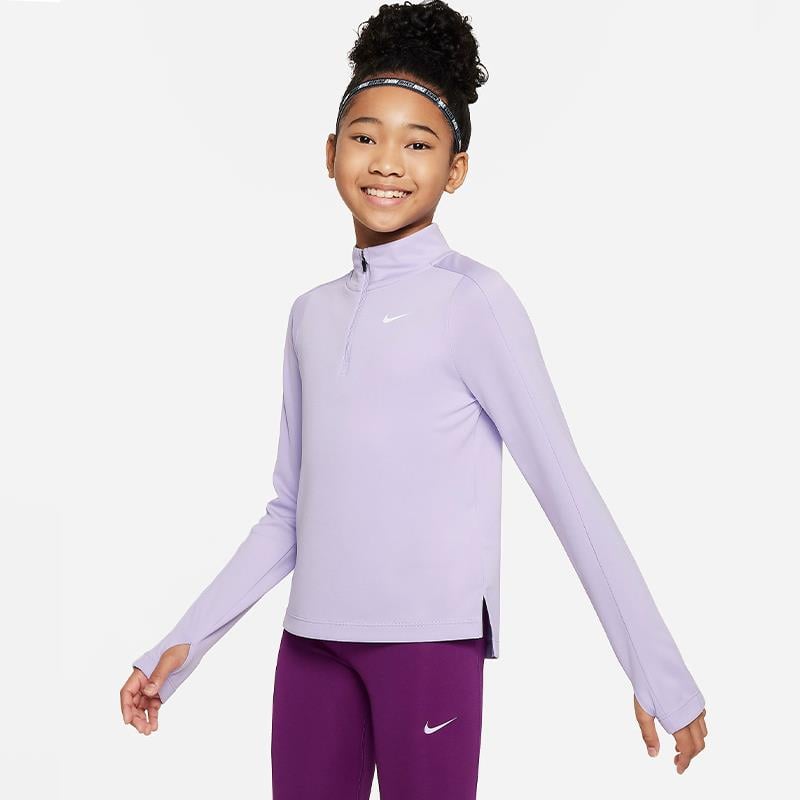 NikeNike Dri-FIT Uzun Kollu Yarım Fermuarlı Kız Çocuk Tenis Üstü