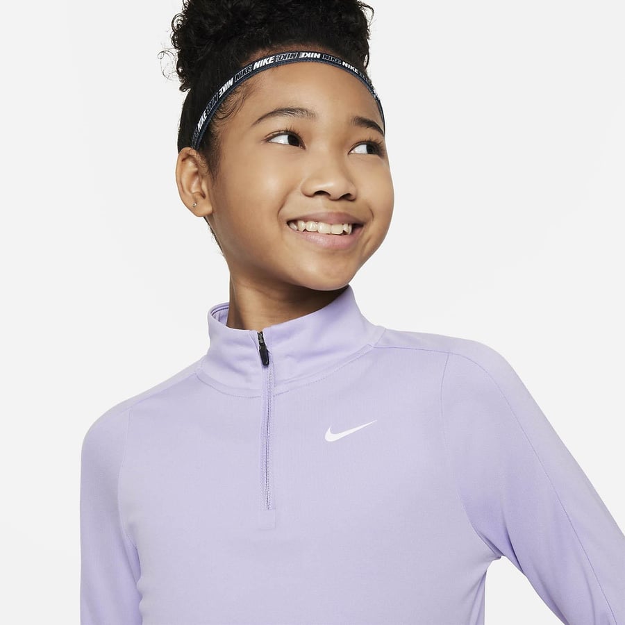 NikeNike Dri-FIT Uzun Kollu Yarım Fermuarlı Kız Çocuk Tenis Üstü