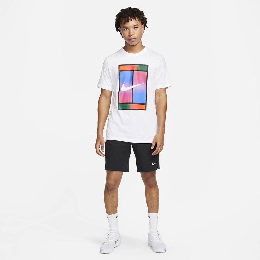 NikeNikeCourt Dri-FIT Heritage Baskılı Erkek Tenis Tişörtü