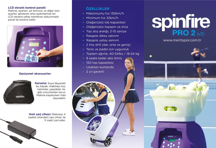 SpinfireSpinfire Pro 2 Çok Fonksiyonlu Tenis Top Atma Makinesi