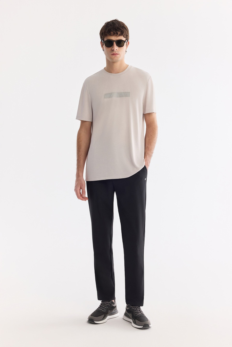 Açık Gri Bisiklet Yaka Enjeksiyon Baskılı Cupra Süprem T-Shirt