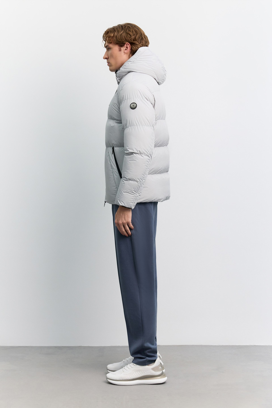 Light Grey Hooded Padded Jacket
