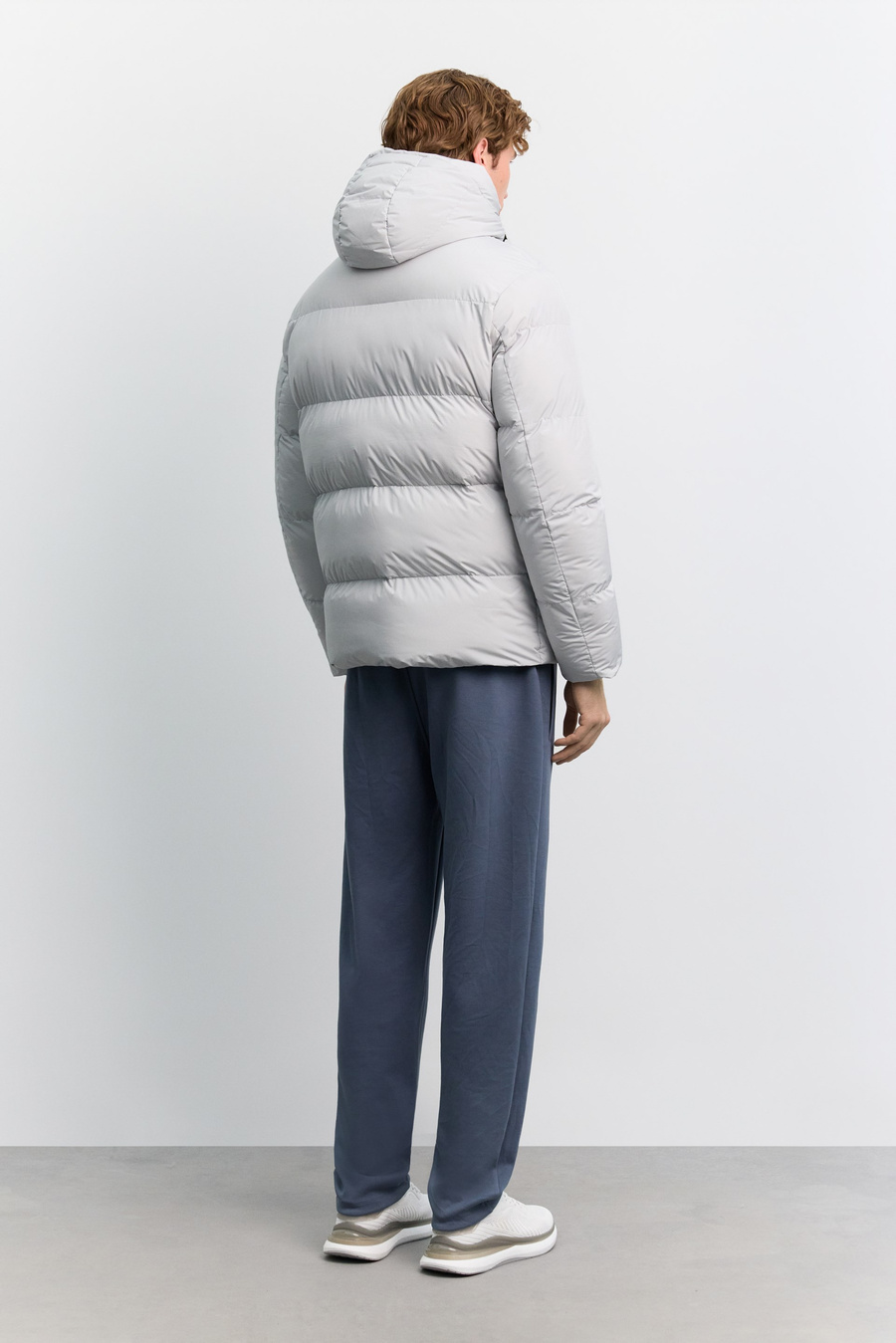 Light Grey Hooded Padded Jacket