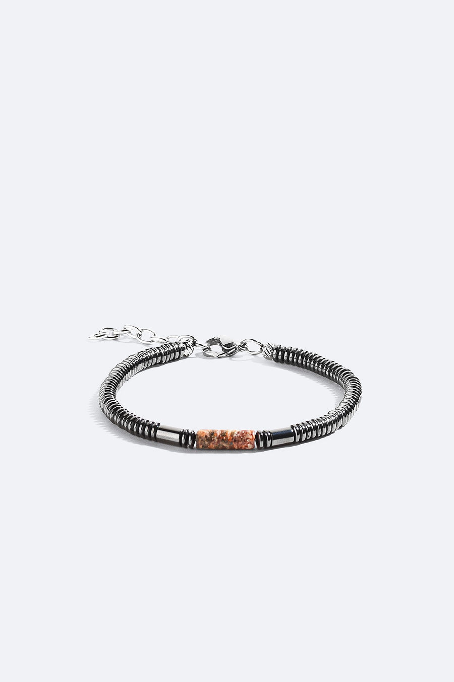 Burgundy Agate and Hematite Stone Bracelet