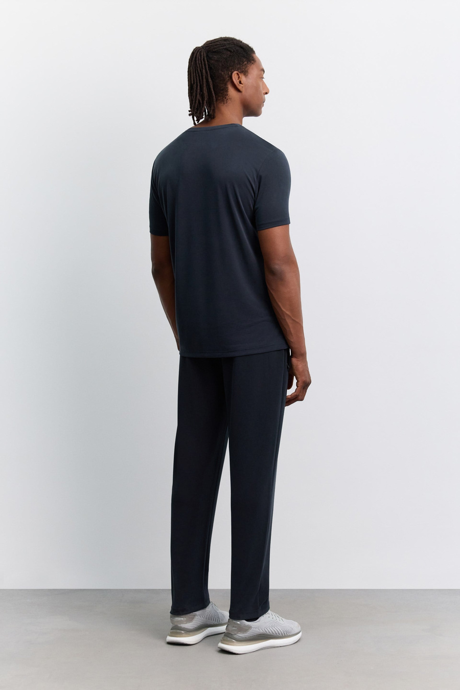 Antrasit Bisiklet Yaka Baskılı Soft Touch T-Shirt