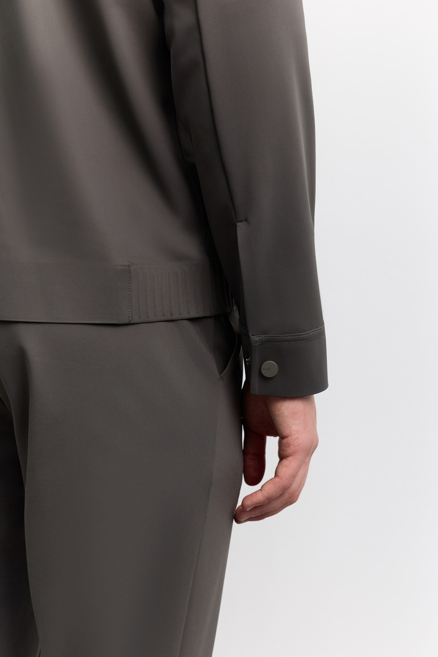 Antrasit Fermuar Kapamalı Klasik Yaka Teknik Comfort Fit Gömlek Ceket