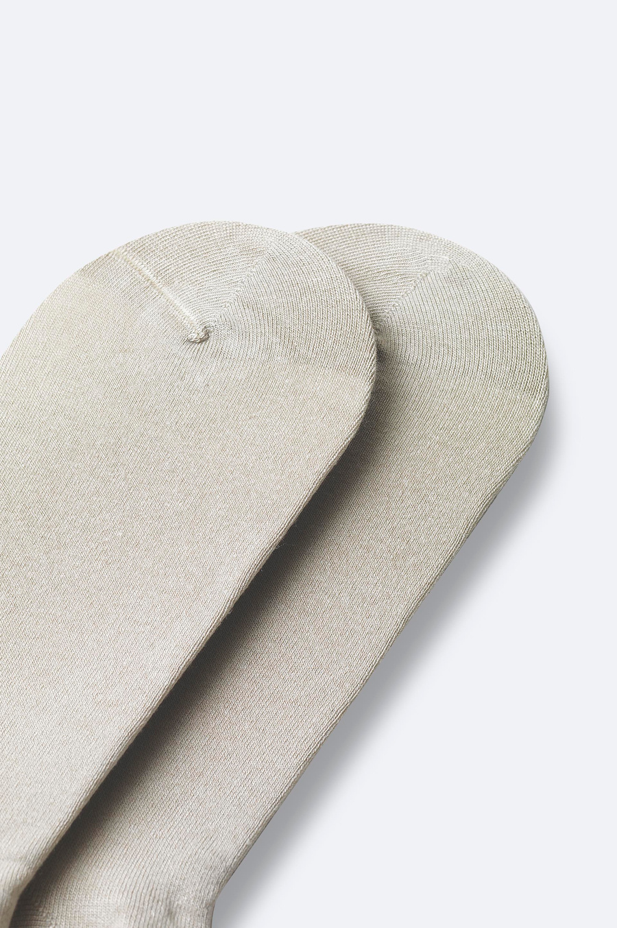 Beige Cotton No‑Show Socks