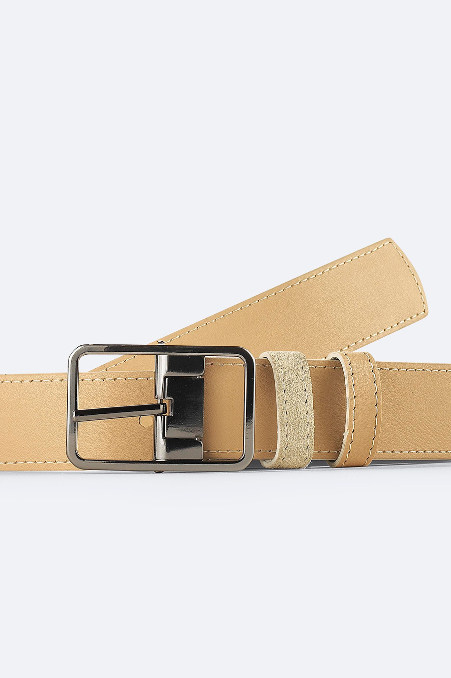 Beige Reversible Leather/Suede Belt