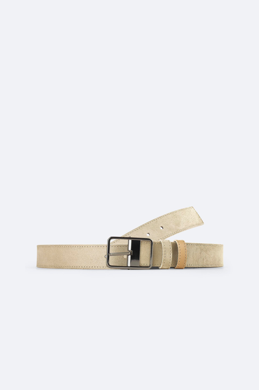Beige Reversible Leather/Suede Belt