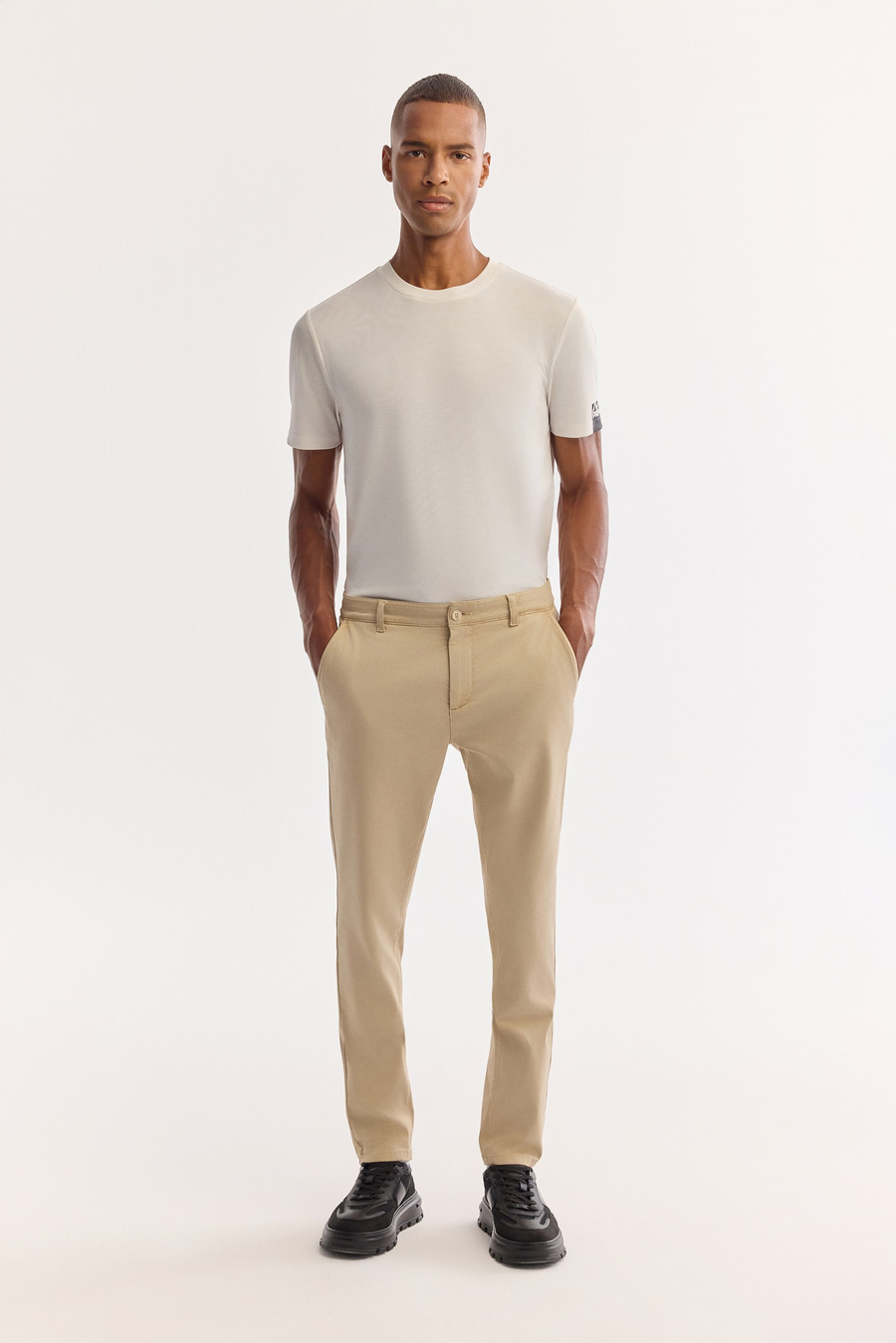 Bej Klasik Bel Soft Touch Chino Pantolon
