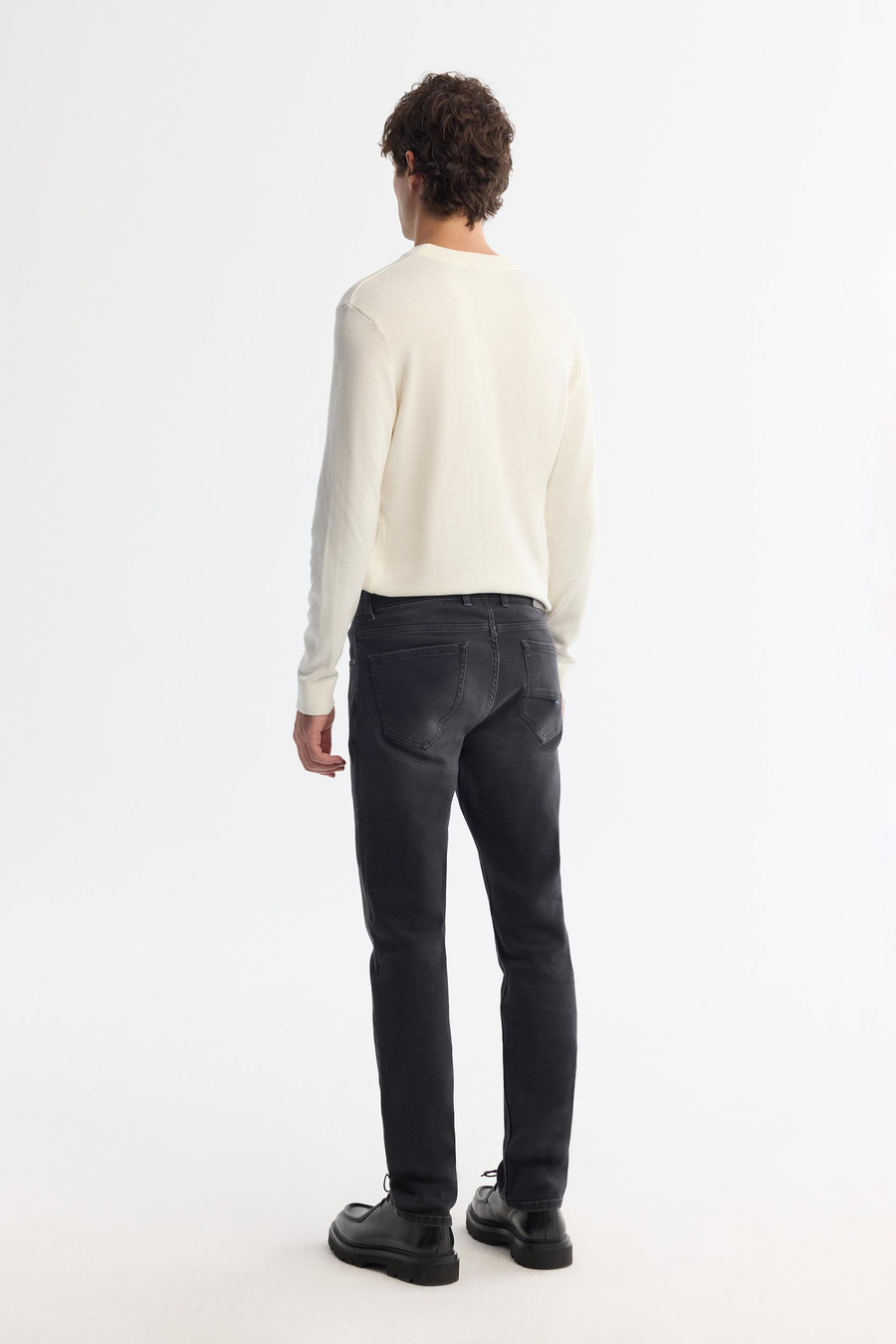Ecru High Crew Neck Jumper