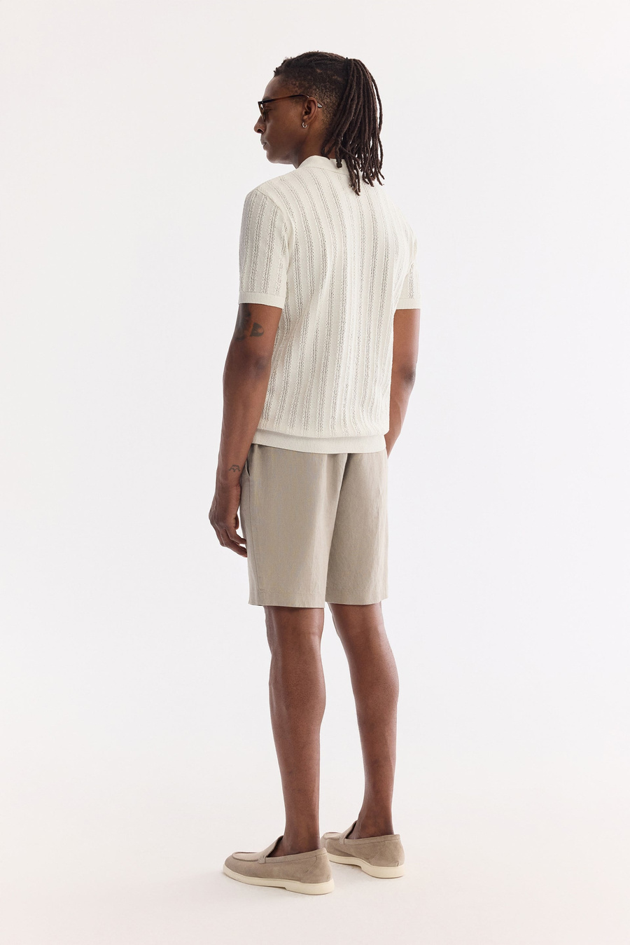 Ekru Polo Yaka Düğmeli Soft Touch Triko T-Shirt