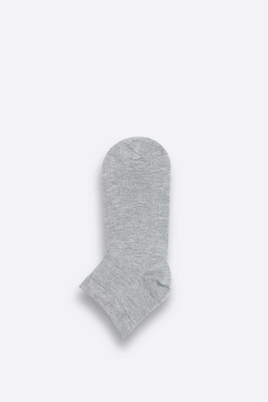 Grey Cotton No‑Show Socks