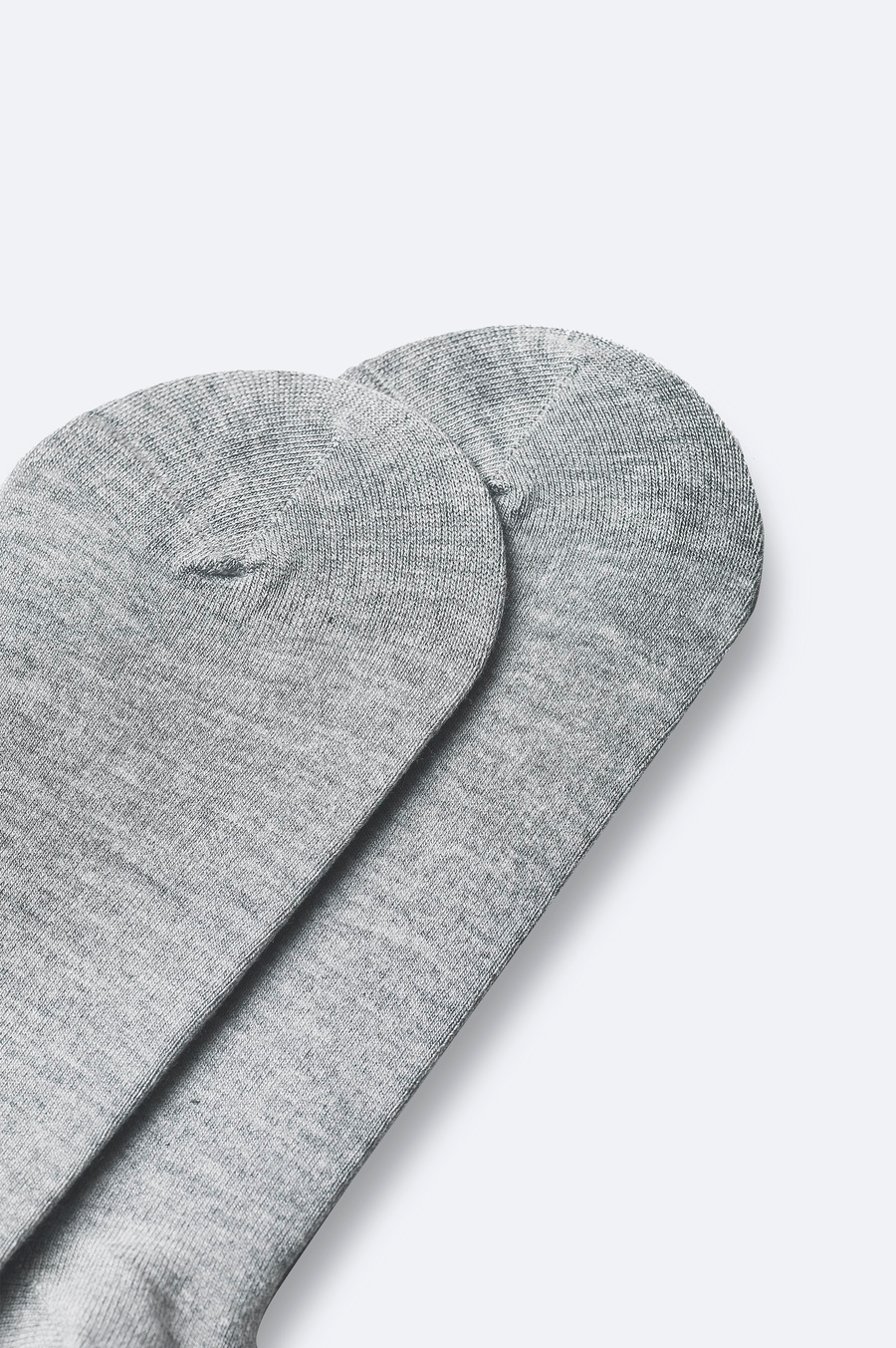 Grey Cotton No‑Show Socks