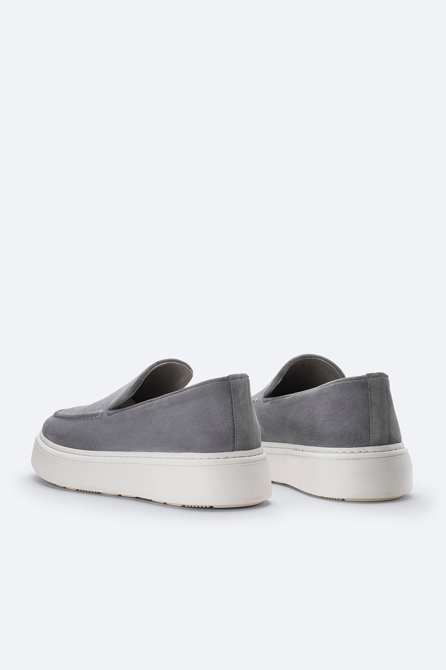 Gri %100 Süet Hafif Loafer Ayakkabı