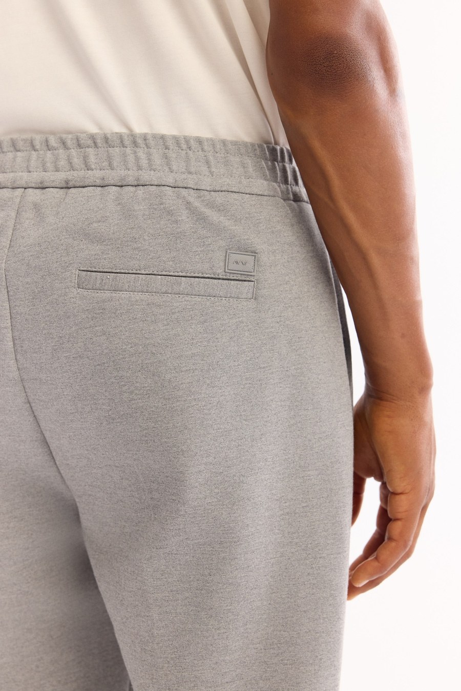 Grey Side Elastic Cotton Viscose Blend Pants