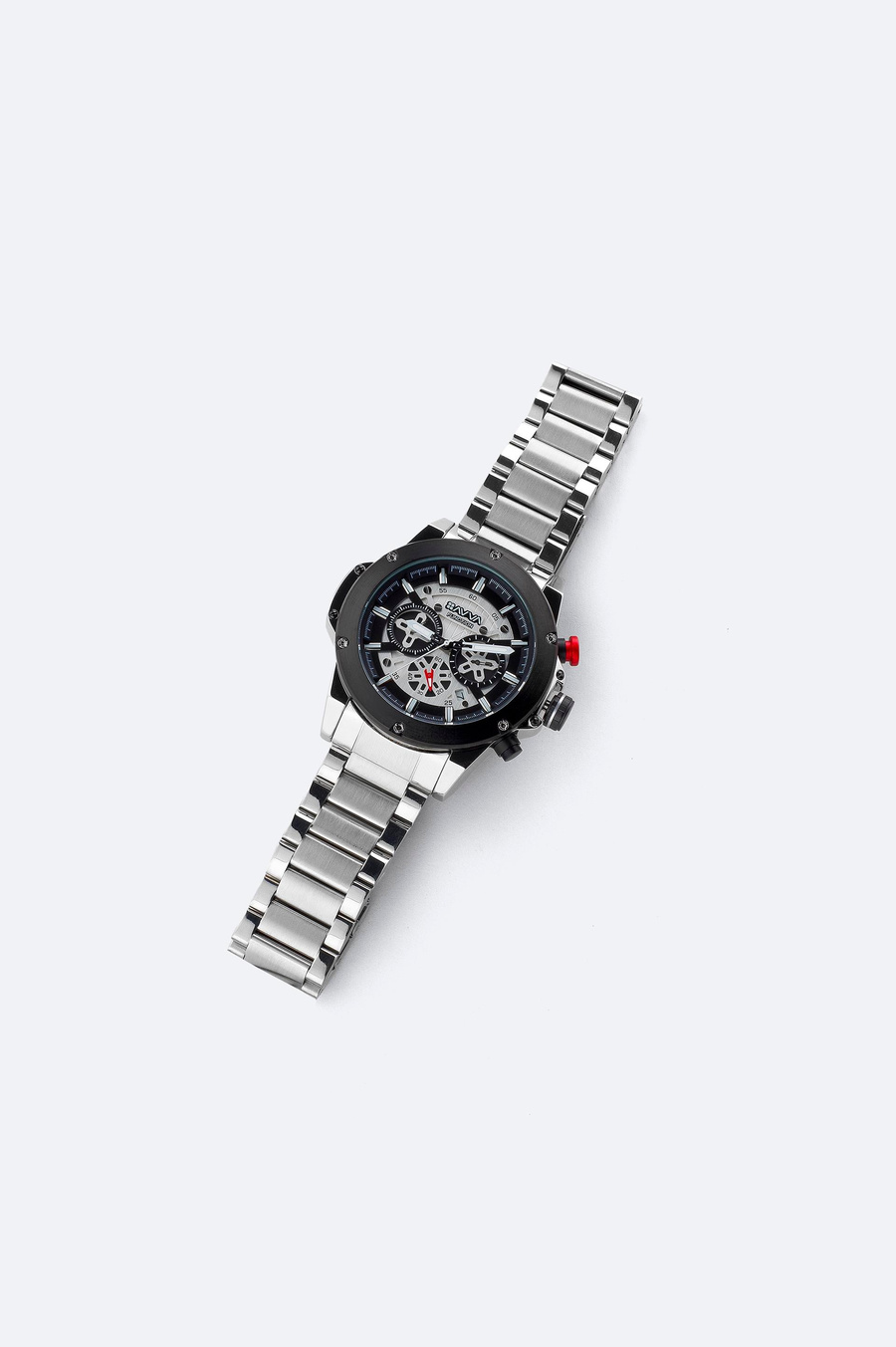 Silver‑Tone Metal Boxed Watch