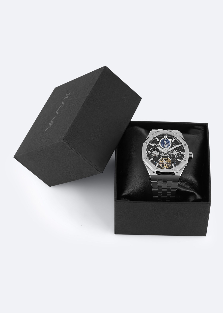 Silver Gift Boxed Metal Strap Wristwatch