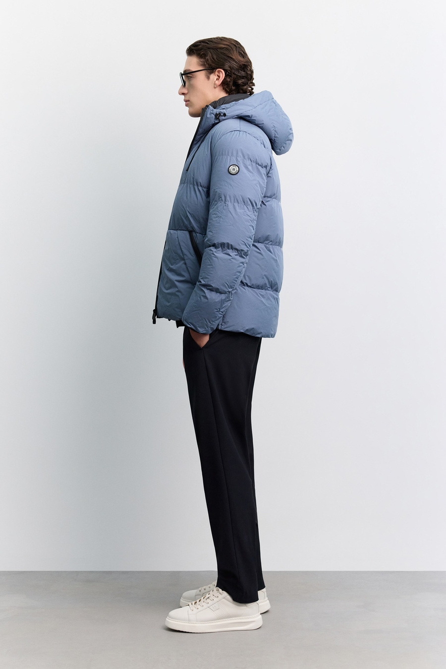 Indigo Hooded Padded Jacket